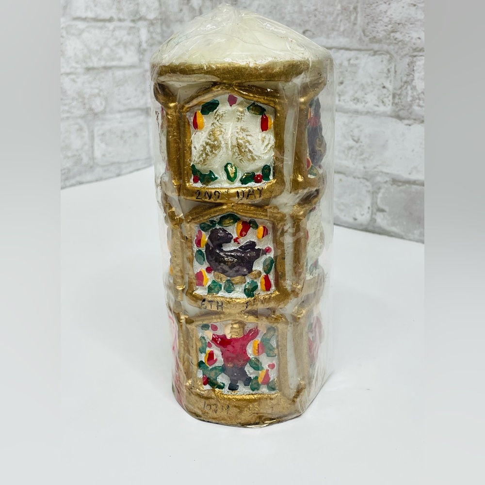 Vintage Christmas Candle Emperor Art 12 Days of Christmas NIP Rare 8” Wrapped